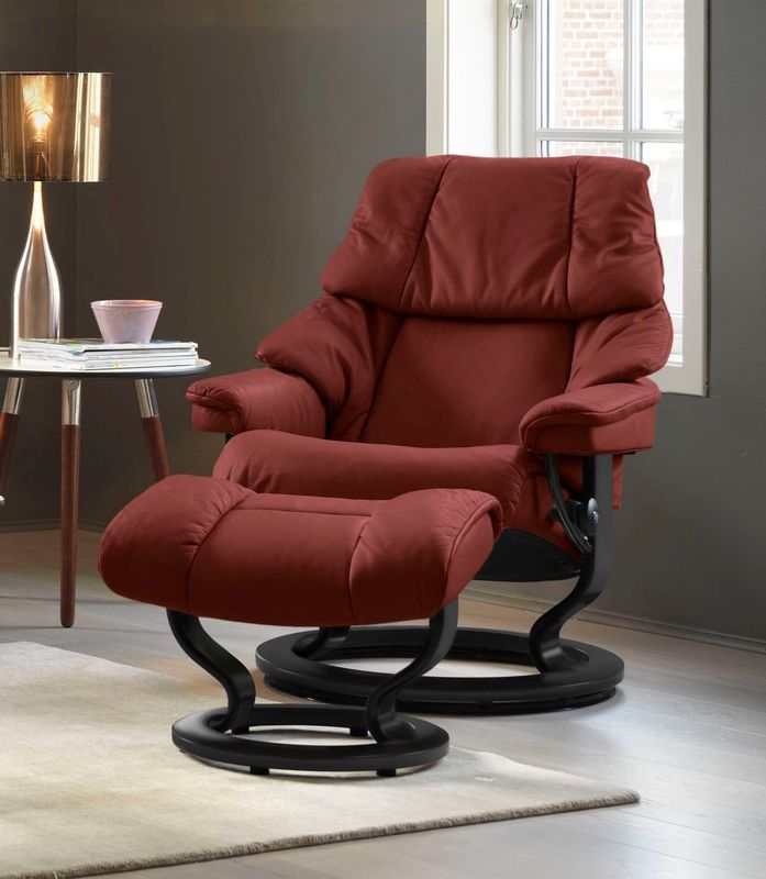 Stressless Relaxsessel-Set "Reno", mit Hocker, mit Classic Base, Größe S, M & L, Gestell Schwarz