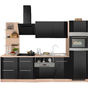 KOCHSTATION Küchenzeile "KS-Brindisi Breite 280 cm", wahlweise mit E-Geräten und Induktion, mit MDF-Fronten und Regal