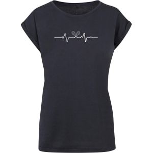Merchcode T-Shirt "Merchcode Damen Ladies Tennis Beats Extended Shoulder Tee", (1 tlg.)