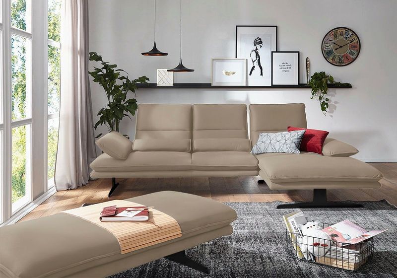 W.SCHILLIG Ecksofa "broadway, Designsofa mit tollem Sitzkomfort", Sitztiefenverstellung, Kopfteil- & Seitenteilverstellung, Breite 291cm