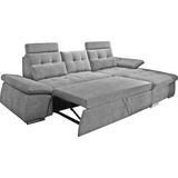 ED EXCITING DESIGN Ecksofa "Nalo L-Form", mit Bettfunktion, Kopfstützen, Nierenkissen, Armteilverstellung