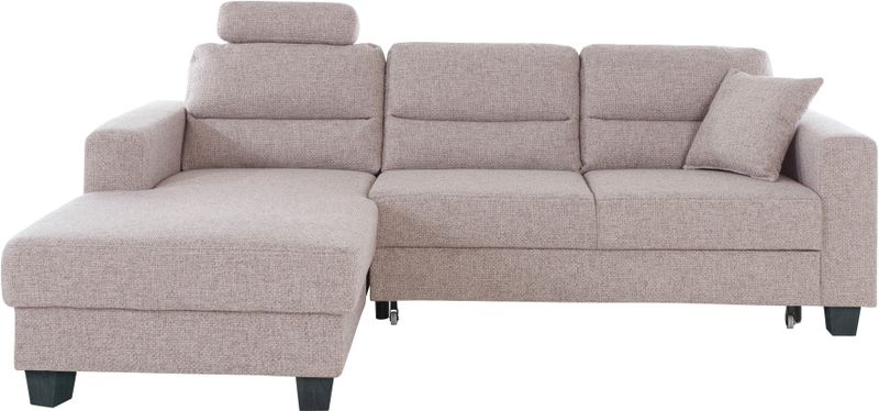 TRENDMANUFAKTUR Ecksofa "Chamber, zeitlos und modern, bequem mit hohem Sitzkomfort, L-Form", inklusive einer Kopfstütze, wahlweise mit Schlaffunktion