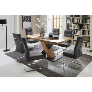 MCA furniture Esstisch "Mendoza", Esstisch Bootsform mit X-Säule, ausziehbar