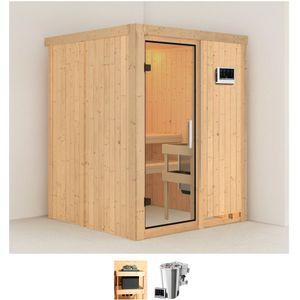 Karibu Sauna "Milaja", 3,6-kW-Bio-Plug & Play Ofen mit externer Steuerung