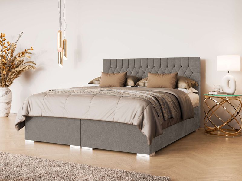 Leonique Polsterbett "ALIY mit Matratze und Topper, in 3 Breiten (140, 160 und 180 cm)", Boxspringbett mit Kopfteil, Bettkasten, Matratze (BFK/TFK) und Topper