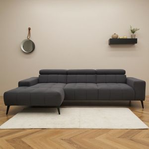 DOMO collection Ecksofa "Trento L-Form, mit Kufenfuß oder Einzelfuß", wahlweise mit Kopfteilverstellung, Recamiere links/rechts bestellbar