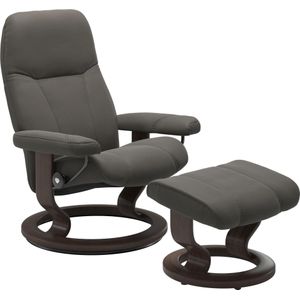 Stressless Relaxsessel "Consul", (Set, Relaxsessel mit Hocker), mit Hocker, mit Classic Base, Größe S, Gestell Wenge