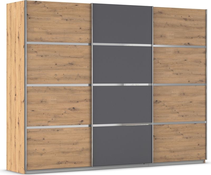 rauch Kleiderschrank "Schwebetürenschrank OTTO´s Choice Garderobe Schrank TOP ANGEBOT Avola", (in 3 verschiedenen Ausstattungen BASIC/CLASSIC/PREMIUM), mit eleganten Zierleisten in Chrom, Schwarz oder Weiß MADE IN GERMANY