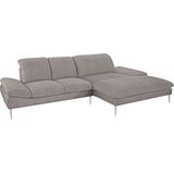 W.SCHILLIG Ecksofa "enjoy&MORE, Designsofa, elegant und bequem, L-Form", mit Sitztiefenverstellung, Füße silber matt, Breite 310 cm