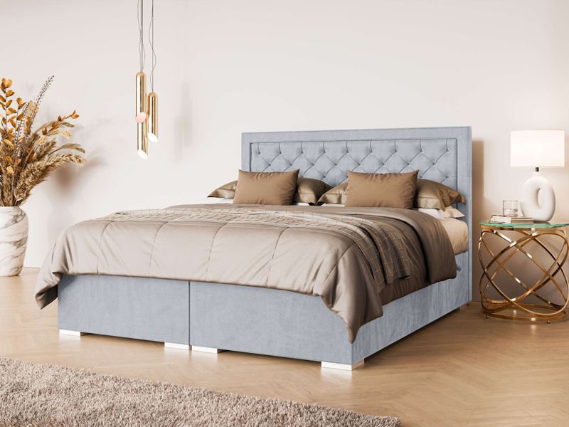 Leonique Polsterbett "SACY mit Matratze und Topper, in 2 Breiten (160 und 180 cm)", Boxspringbett mit Kopfteil, Bettkasten, Matratze (BFK/TFK) und Topper