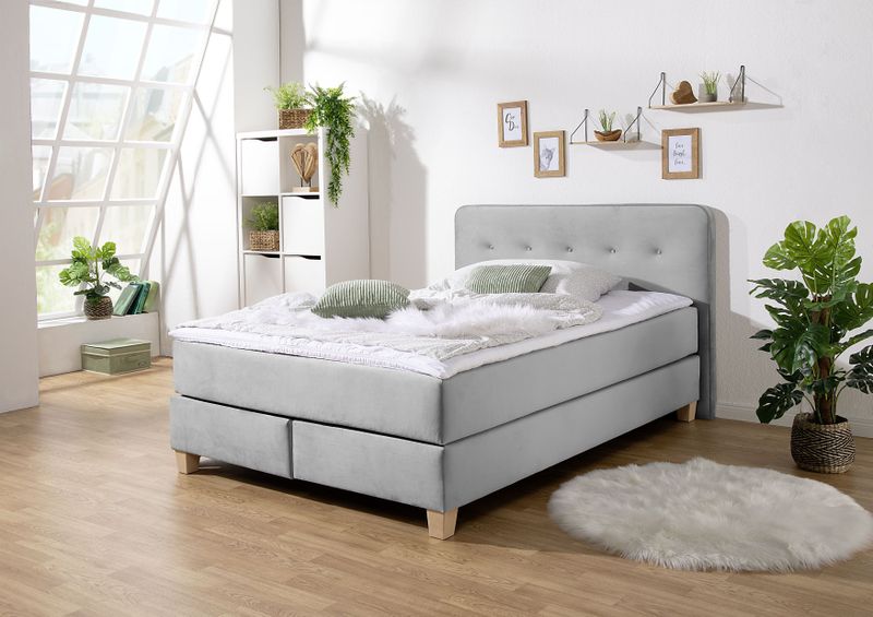 Home affaire Boxspringbett "Fargo", in Überlänge 220 cm, mit Topper, 3 Ausführungen, 4, Breiten