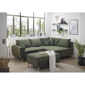 ED EXCITING DESIGN Ecksofa "Calanda L-Form", mit Hocker, frei im Raum stellbar, Rücken- und Zierkissen