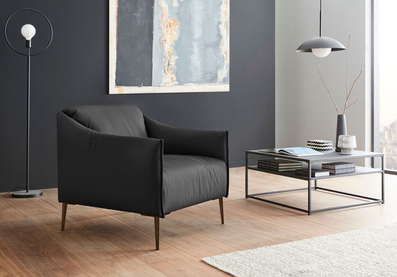W.SCHILLIG Cocktailsessel "sally", mit Metallfüßen in Bronze pulverbeschichtet