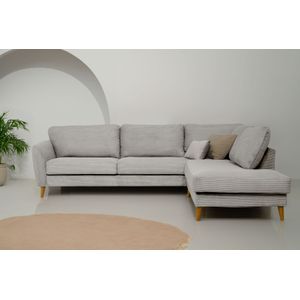 Home affaire Ecksofa "MARSEILLE 278/202 cm, L-Form, Ottom. rechts/links", Massivholzbeine aus Eiche, in verschieden Bezügen und Farbvarianten
