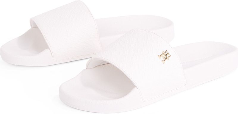 Tommy Hilfiger Pantolette "TH MONOGRAM POOLSIDE", Bequemschuh, Sommerschuh, Schlupfschuh mit TH-Schmuckelement