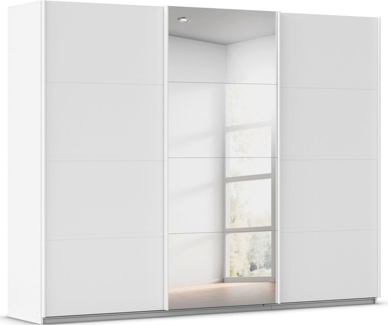 rauch Kleiderschrank "Schwebetürenschrank OTTO´s Choice Garderobe Schrank TOP ANGEBOT Avola", (in 3 verschiedenen Ausstattungen BASIC/CLASSIC/PREMIUM inkl. Spiegel), mit eleganten Zierleisten in Chrom, Schwarz oder Weiß MADE IN GERMANY