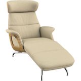 FLEXLUX Loungesessel "Clement Chaislongue, Relaxstuhl, Liegesessel,", Rücken- & Kopfteilverstellung, Armlehne, Eiche geölt, Fuß Alu