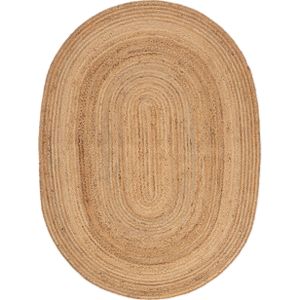 carpetfine Teppich "Nele Juteteppich Naturfaser", rund, 6 mm Höhe, geflochtener Wendeteppich aus 100%Jute, in rund und oval, viele Größen