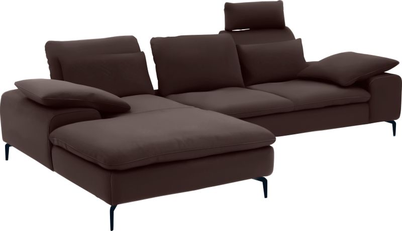 W.SCHILLIG Ecksofa "valentinoo, Designsofa, bequem, elegant und zeitlos, L-Form", (Set), inklusive Hocker, mit Sitztiefenverstellung, Breite 299 cm