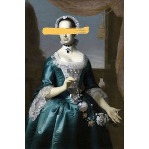 queence Acrylglasbild "Frau mit Farbklecks", Kunst-Gemälde-Frau-Bilder von Frauen-Historische Persönlichkeiten-Formen, Fine Art-Print in Galeriequalität