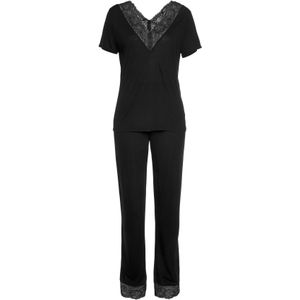 LASCANA Pyjama, (2 tlg.), mit Spitzeneinsätzen
