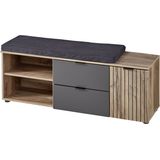 Innostyle Sitzbank "Line Schuhbank inkl. Sitzkissen, 134x51x38cm (B/H/T)", (1 St.), 1 türig, 2 Schubkästen, Sitzkissen, Soft-Close, ABS-Schutzkanten