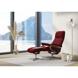 Stressless Relaxsessel "View", (Set, Relaxsessel mit Hocker), mit Hocker, mit Cross Base, Größe S, M & L, Holzakzent Braun
