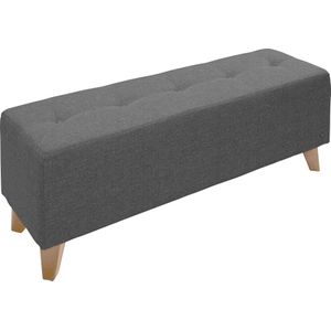 TOM TAILOR HOME Hockerbank "NORDIC", mit Knopfheftung auf der Sitzfläche, Füße Buche natur