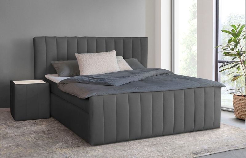INOSIGN Boxspringbett "Effy inkl. Bettkasten und Topper, erhältlich in der Breite 180x200cm", wahlweise in H3 oder H4 wählbar