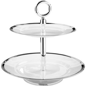 Fink Etagere "PLATINUM", (1 tlg.), Servierplatte mit Platinumrand, mit 2 Etagen, Höhe ca. 26 cm