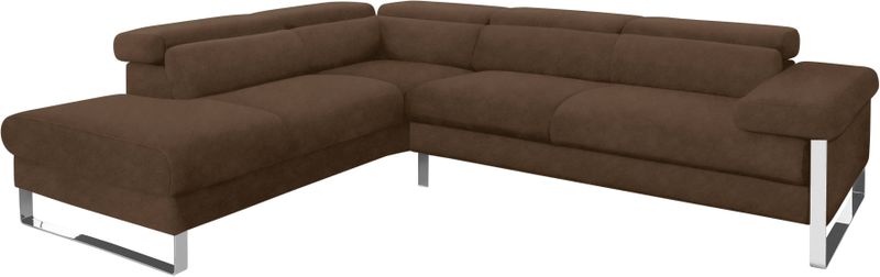 W.SCHILLIG Ecksofa "finn, toller Sitzkomfort, L-Form, hochwertige Verarbeitungsdetails", German Design Award 2016, Fußgestell Chrom glänzend, Breite 281 cm