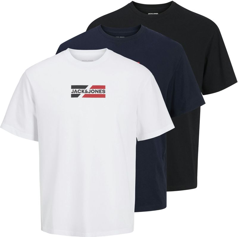 Jack & Jones Kurzarmshirt "JJECORP GRAPHIC TEE SS O-3PK MP NOOS", (Packung, 3 tlg.)