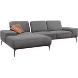 W.SCHILLIG Ecksofa "run, Designsofa mit tollem Sitzkomfort, bequem, L-Form", mit Holzsockel, Füße in Schwarz pulverbeschichtet, Breite 279 cm