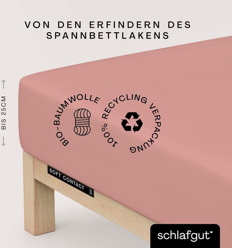 Schlafgut Spannbettlaken "Soft Contact", 100% Bio Baumwolle