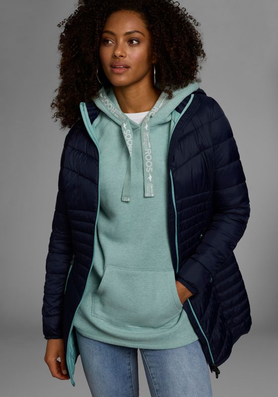 KangaROOS Steppjacke, mit Kapuze, für den Übergang, aus leichtem Webmaterial, figurbetonter Schnitt