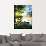Artland Wandbild "Angelsteg am Morgen", Gewässer, (1 St.), als Alubild, Outdoorbild, Leinwandbild, Poster, Wandaufkleber