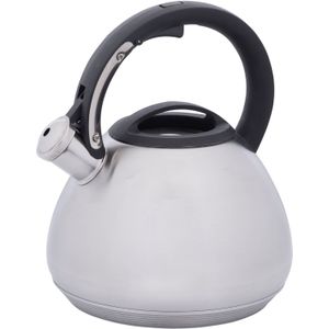RESTO Kitchenware Wasserkessel "Lyra, Flötenkessel 2,7 l mit wärmespeicherndem Boden im Geschenkkarton", Edelstahl, (1 tlg.), mit ergonomischem, wärmeableitenden Bakelit-Griff