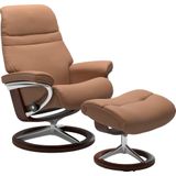 Stressless Relaxsessel "Sunrise", (Set, Relaxsessel mit Hocker), mit Signature Base, Größe L, Gestell Braun