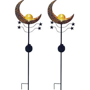 LUXFORM Gartenleuchte "Solar-Erdspieß-Gartenlampe - Mandala - 2 Stück", Leuchtmittel LED-Modul  LED fest integriert, Dekoratives Gartenornament