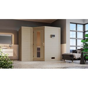 Karibu Sauna "Sanna 2", 9-kW-Ofen mit integrierter Steuerung