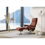 Stressless Relaxsessel "View", (Set, Relaxsessel mit Hocker), mit Hocker, mit Cross Base, Größe S, M & L, Holzakzent Schwarz