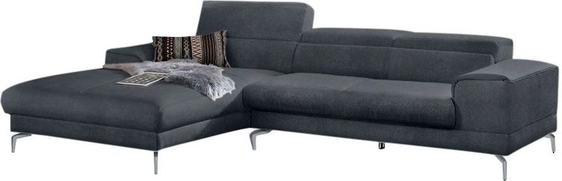 W.SCHILLIG Ecksofa "piedroo, Designsofa mit tollem Sitzkomfort, bequem und elegant, L-Form", Kopfteilverstellung, wahlweise mit Sitztiefenverstellung, Breite 303cm