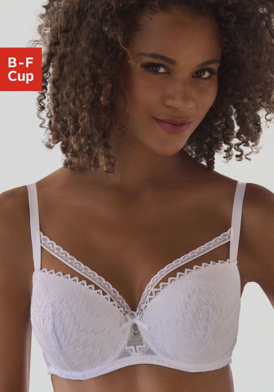 LASCANA Schalen-BH, mit modischer Zick-Zack-Spitze im Balconnet-Schnitt, Dessous