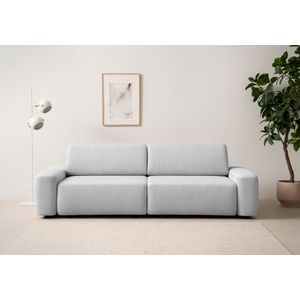 INOSIGN 3-Sitzer "TORGE (257cm), Sofa,Schlafsofa in Cord, Samtvelours, Struktur fein", rundes Design, Schlaffunktion u. Bettkasten, Liegefläche: 135/200 cm