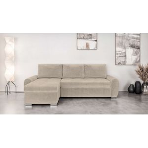 INOSIGN Ecksofa "HAVERHILL Schlafsofa mit Bettkasten, Maße B/H/T: 237/89/166 cm", L-Form mit Recamiere links oder rechts bestellbar, Wellenunterfederung