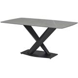 Stolkom Esstisch "Ventura Esszimmertisch Keramik, Esstisch Keramik BxHxT 180x75x90 cm", Keramikoberfläche abgerundete Ecken, Metallgestell schwarz matt