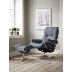 Stressless Relaxsessel "Mayfair", (Set, Relaxsessel mit Hocker), mit Hocker, mit Cross Base, Größe S, M & L, Holzakzent Schwarz