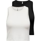 ONLY Crop-Top "ONLBELIA S/L CROP TOP CS JRS 2PACK", (Packung, 2 tlg.)