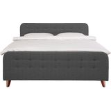 TOM TAILOR HOME Boxspringbett "NORDIC BOX", mit Knopfheftung im Kopfteil und Fußteil, Füße in Buche natur