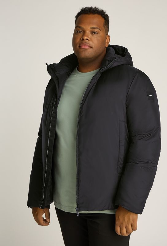 Calvin Klein Big&Tall Outdoorjacke "BT NON QUILT PADDED HOOD JACKET", mit Kapuze, in Großen Größen mit Logopatch